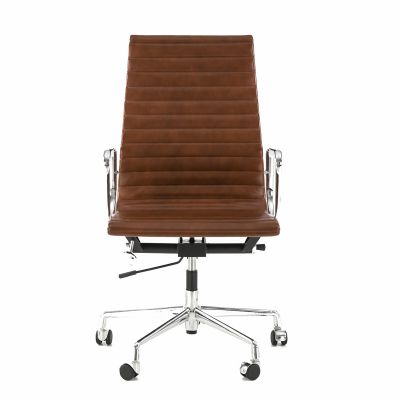 Eames Office AlumInium Chair EA 119 In Tan Leather